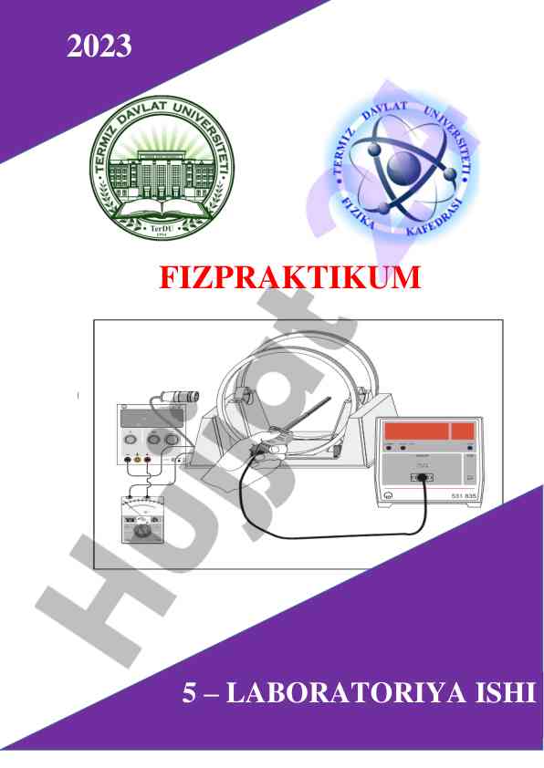 Aniqlash elektron zaryadi laboratoriya ishlari