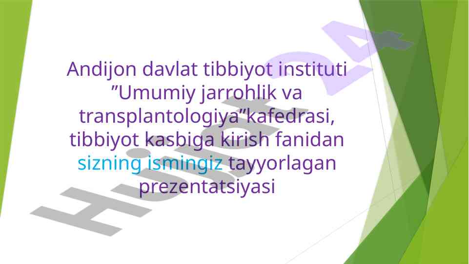 Operatsiyadan keyingi davr bemorni palataga olish