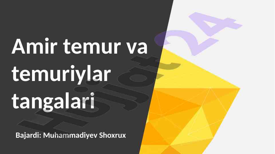 Amir temur va temuriylar tangalari tarixi