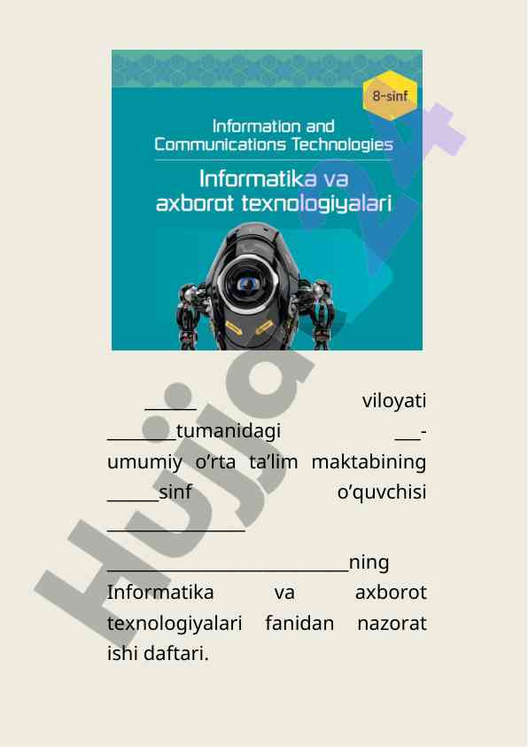 Scratch testlari: informatika va axborot texnologiyalari