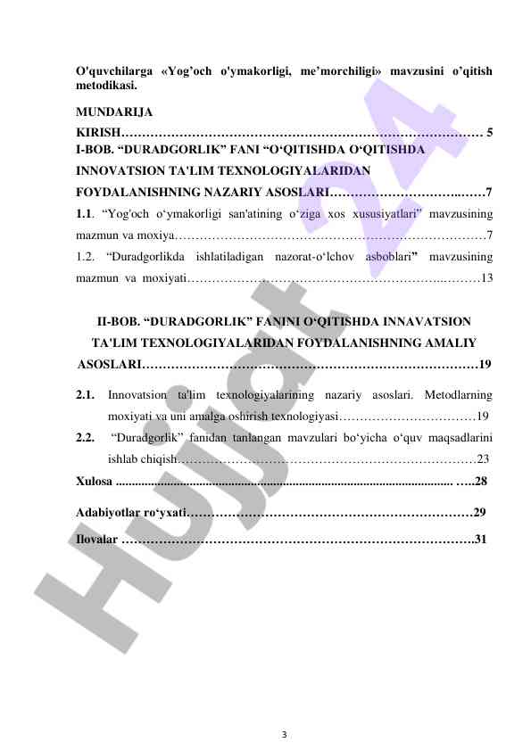 Yog'och o'ymakorligi o'qitish metodikasi