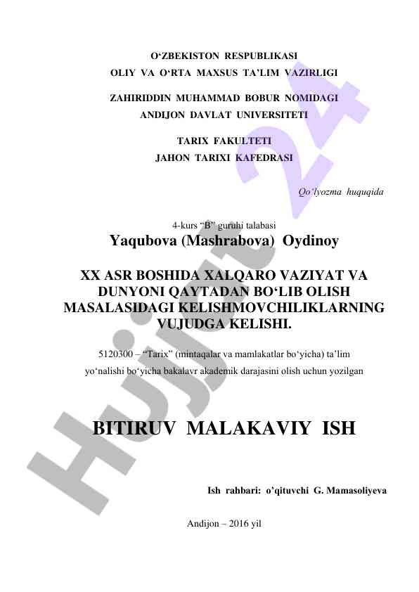 Xx asr boshida xalqaro vaziyat kelishmovchiliklar
