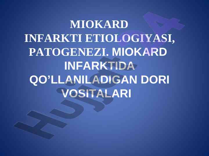Mio kard infarkti etiologiyasi va patogenezi