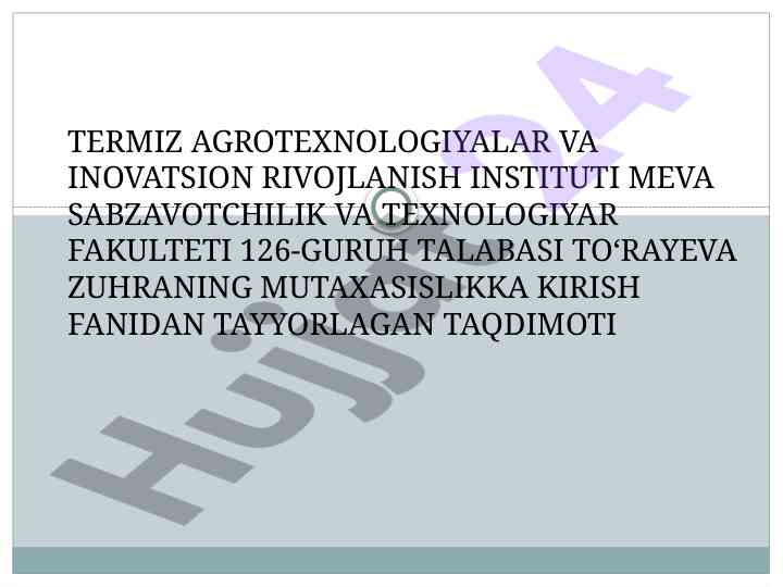 Sabzotlarni saqlash usullari taqdimoti