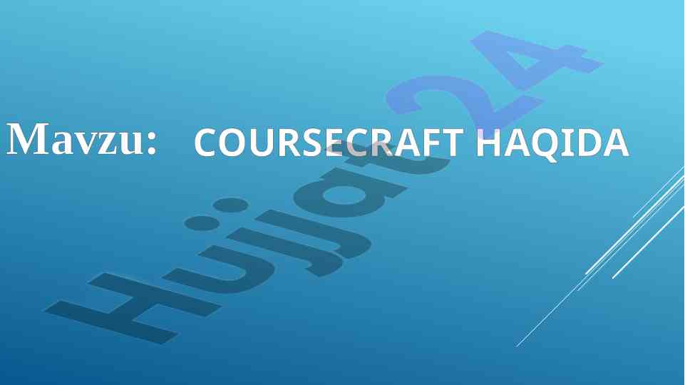 Coursecraft haqida onlayn kurslar yaratish platformasi
