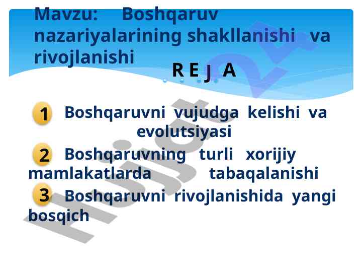 Boshqaruv nazariyalarining rivojlanishi va evolutsiyasi