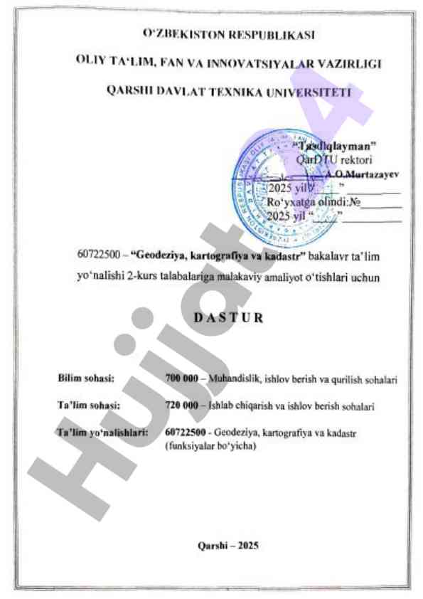 Geodeziya kartografiya va kadastr amaliyoti