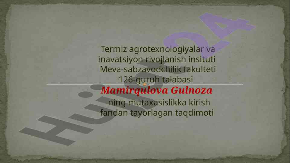 Tolali ekin mahsulotlarini saqlash bilan bog‘liq taqdimot