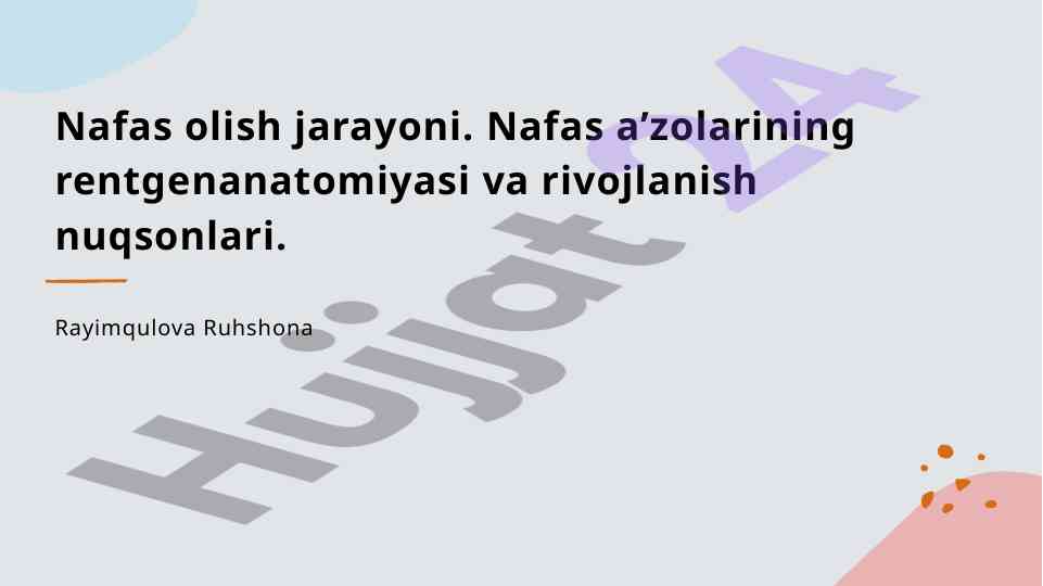 Nafas Olish Jarayoni Va Fiziologik Asoslar