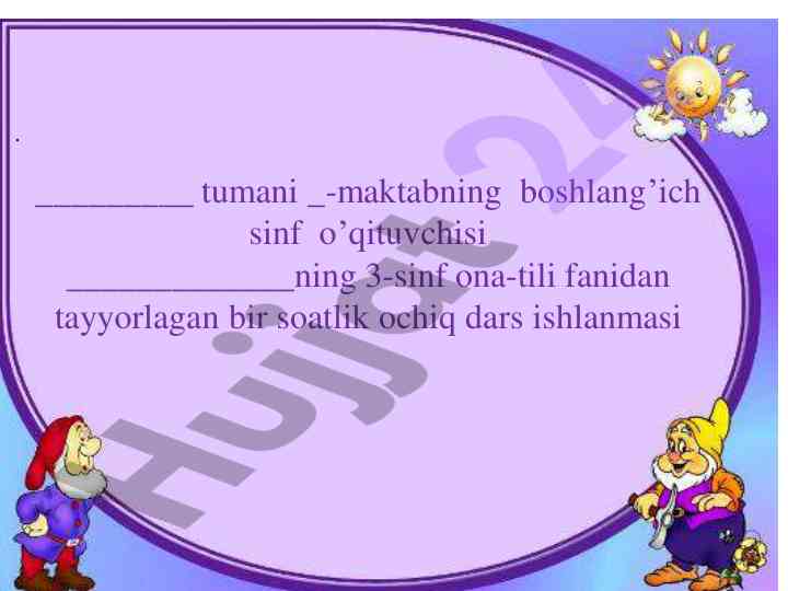 Ona-tili fanidan ochiq dars ishlanmasi