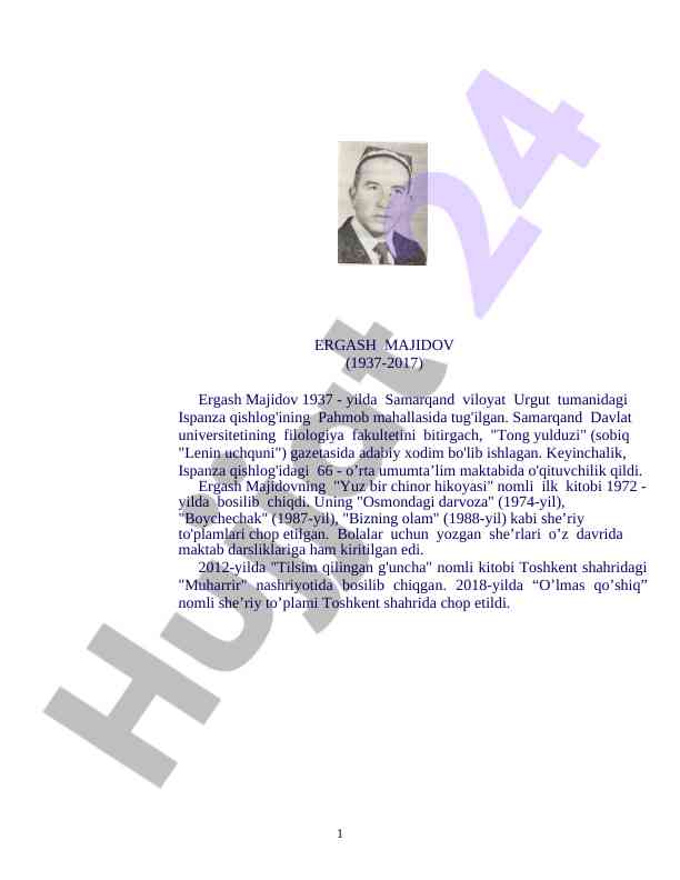 Yozuvchi ergash majidov haqida maqola