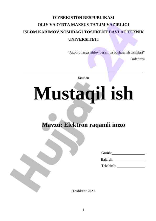 Elektron raqamli imzo va o‘zbekiston kengligi