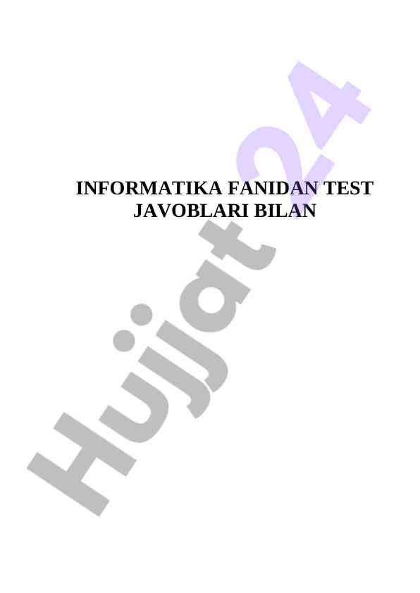 Axborot texnologiyalari tushunchalari va ularning mohiyati