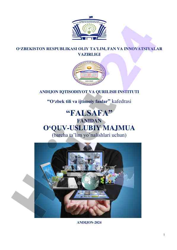 Falsafa fanidan o‘quv-uslubiy majmua 2024