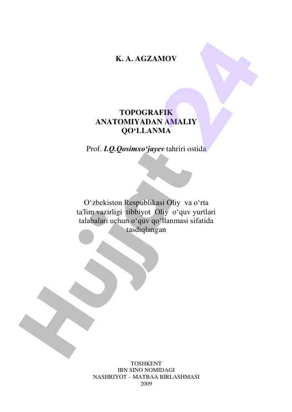 Topografik anatomiyadan amaliy qo‘llanma