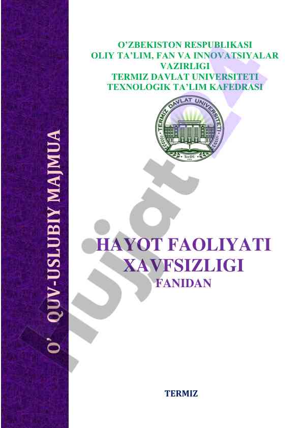Hayot faoliyati xavfsizligi o‘quv-qo‘llanma