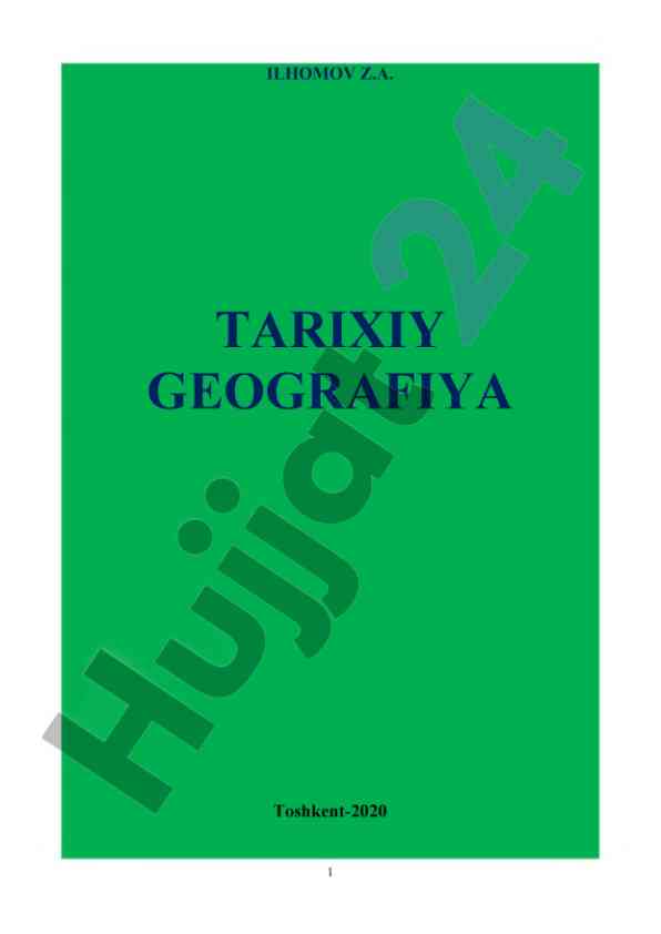 Tarixiy geografiya o‘quv qo‘llanmasi