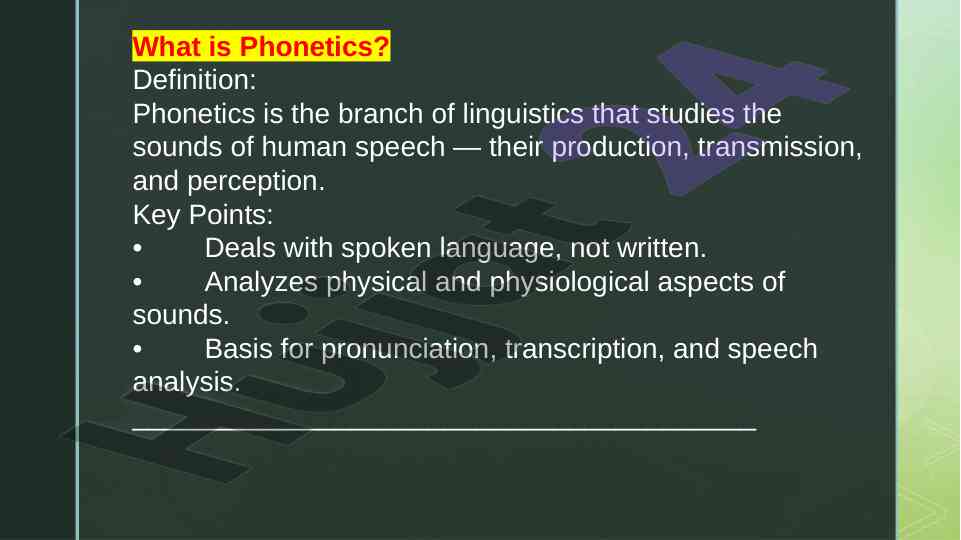 Overview of phonetics and its key branches