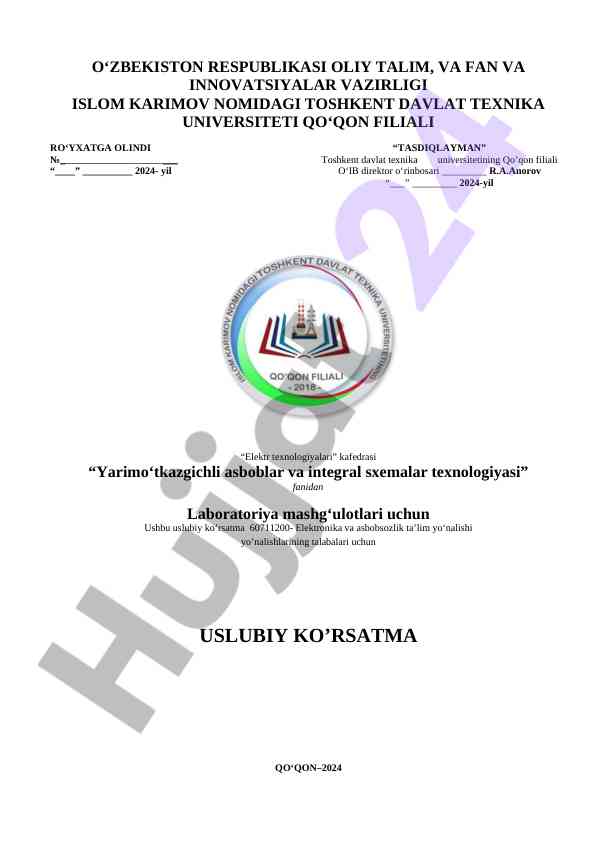 Laboratoriya mashg‘ulotlari uslubiy ko’rsatma 2024