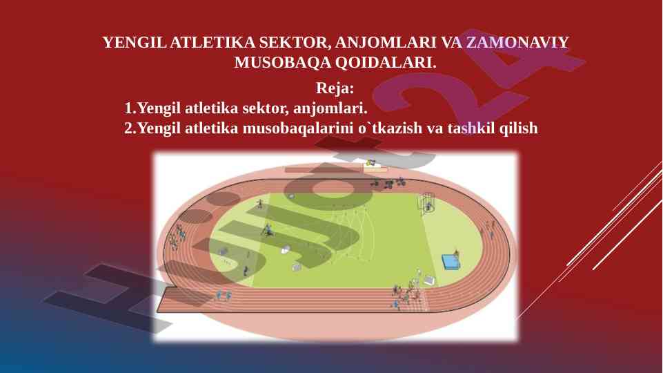 Yengil atletika sektor anjomlari va musobaqa qoidalari