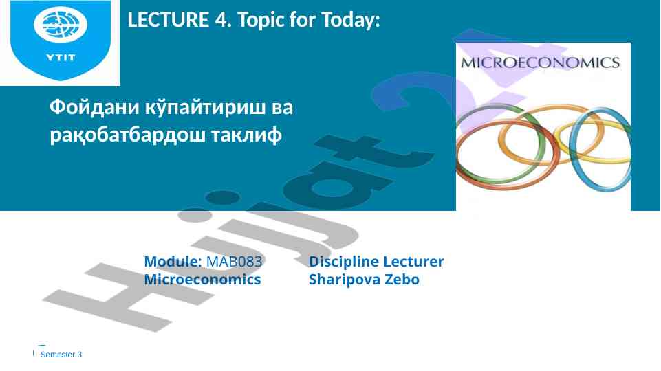 Microeconomics module mab083 lecture insights