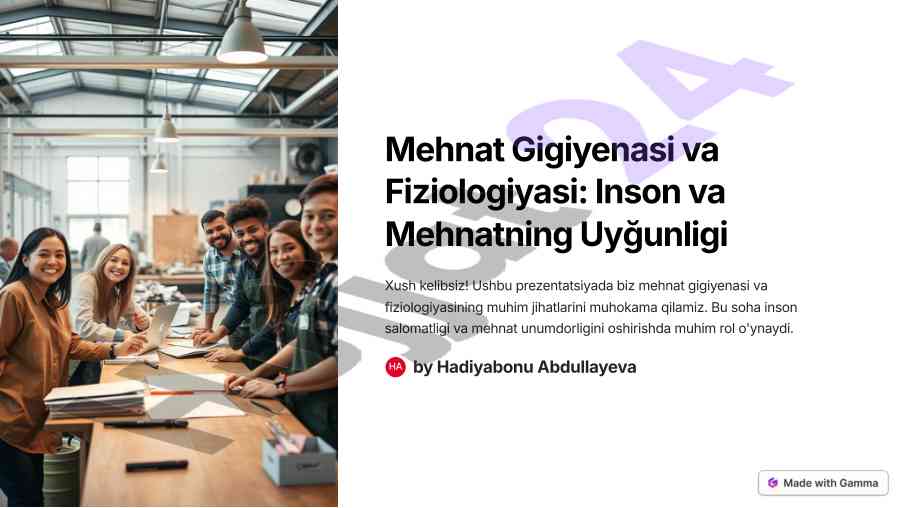 Mehnat gigiyenasi va fiziologiyasi muammolari