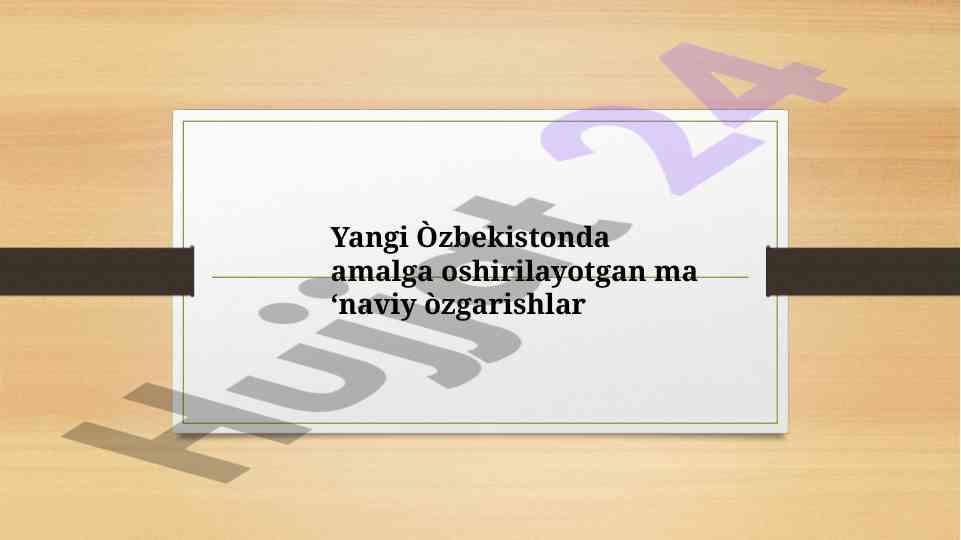 Yangi o'zbekistonda demokratiya va islohotlar