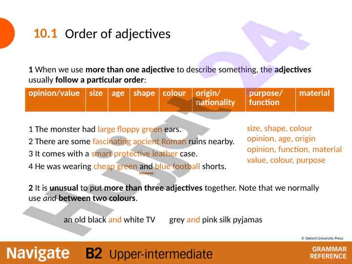 Order of adjectives explained for effective communication