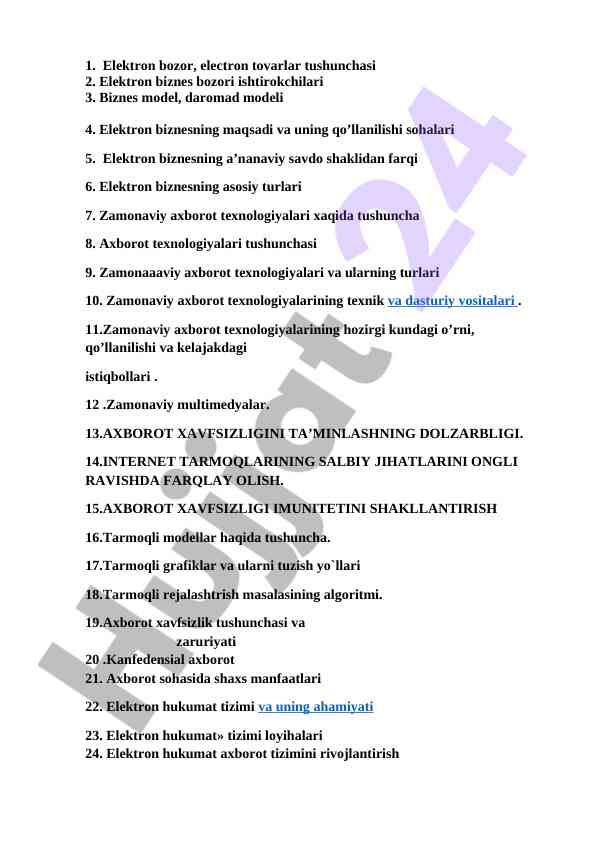 Zamonaviy axborot texnologiyalari va ularning turlari