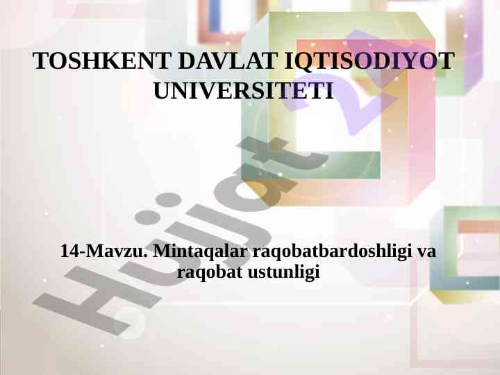 Raqobatbardoshlik va raqobat ustunligi tahlili