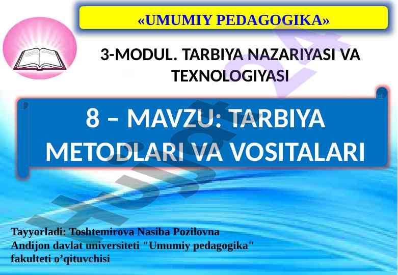 Tarbiyaga yondashuvlar va metodlar