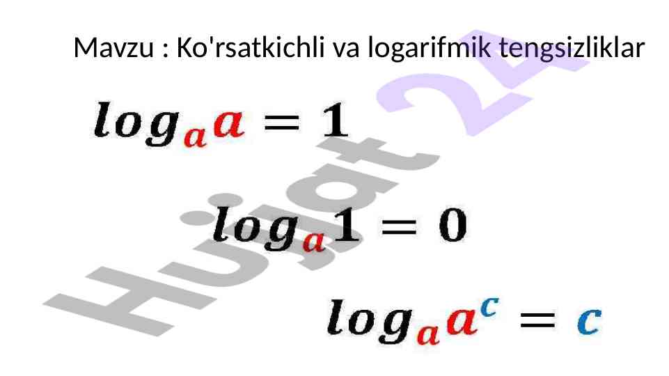 Ko'rsatkichli va logarifmik tengsizliklar tahlili