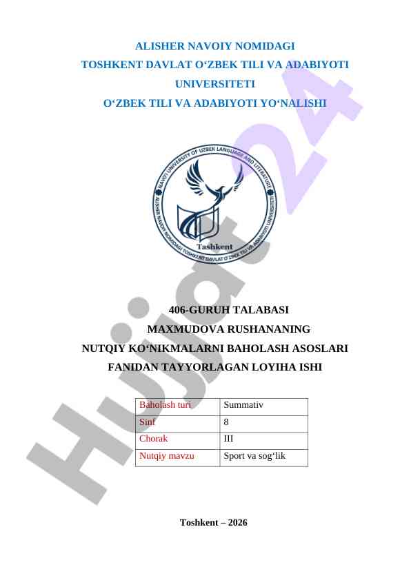 Nutqiy ko‘nikmalarni baholash asoslari