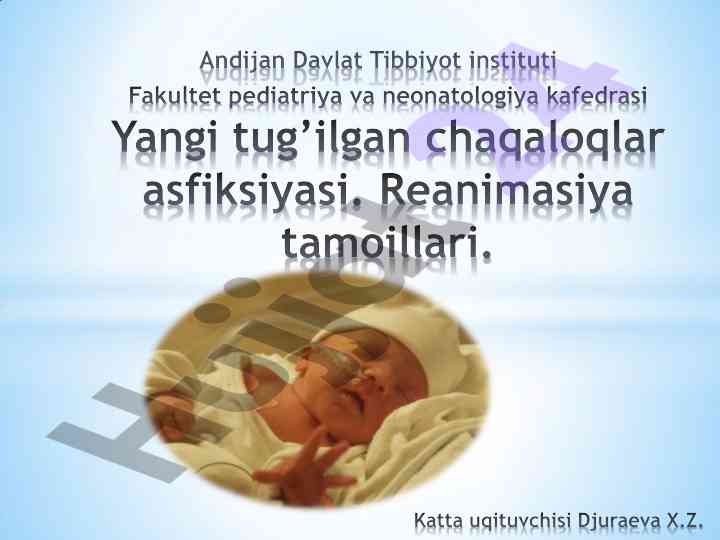 Asfiksiya tushunchasi va diagnostikasi