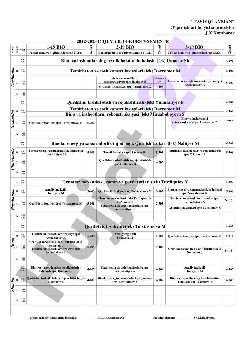 Bino va inshootlarni rekonstruksiyasi dars ishlanmasi