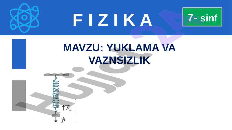 Yuklama va vaznsizlik masalalari yechish
