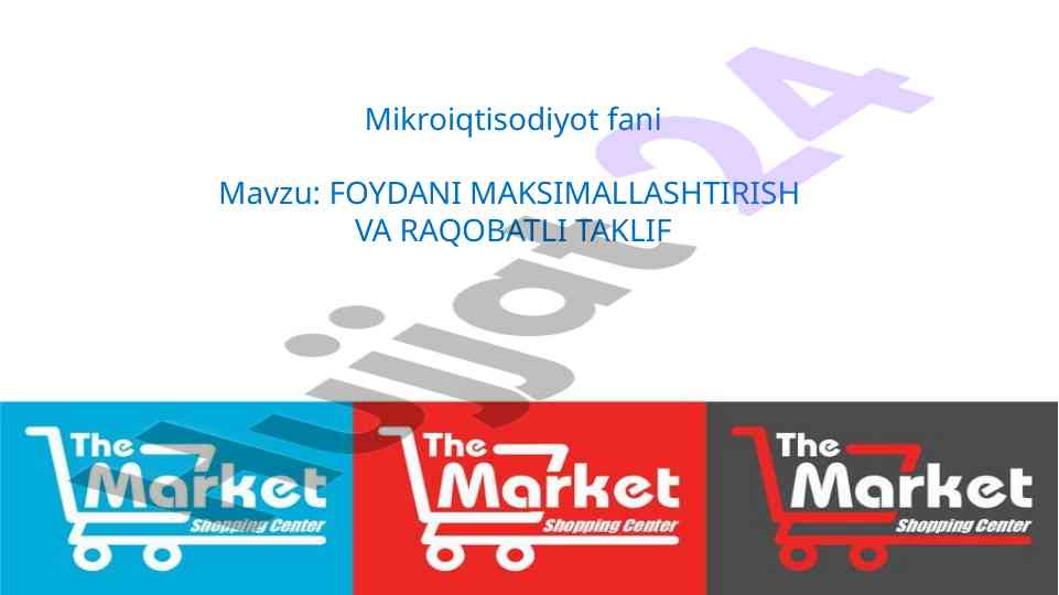 Foydani maksimallashtirish va raqobatli taklif