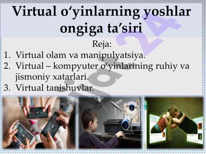 Virtual o'yinlarning yoshlar ongiga ta'siri