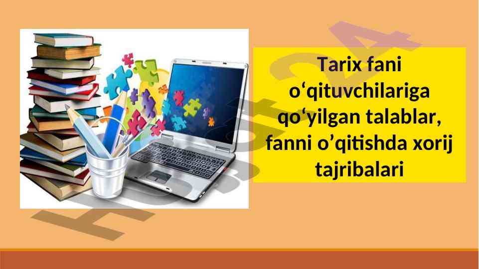 Tarix o‘qituvchilari uchun talablar va tajribalar