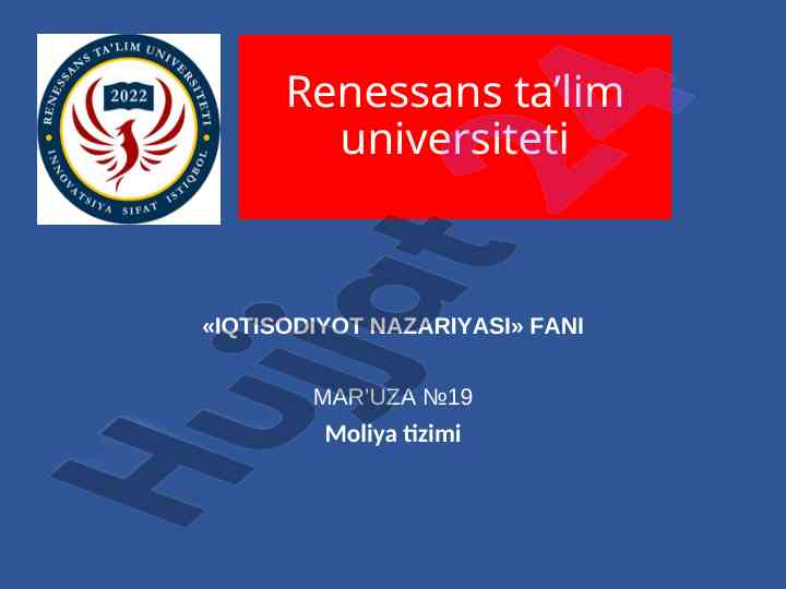 Iqtisodiyot nazariyasi moliya tizimi asosiy adabiyotlar