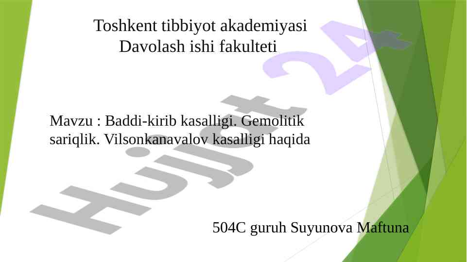 Badda-chiari kasalliklari haqida ma'lumotlar