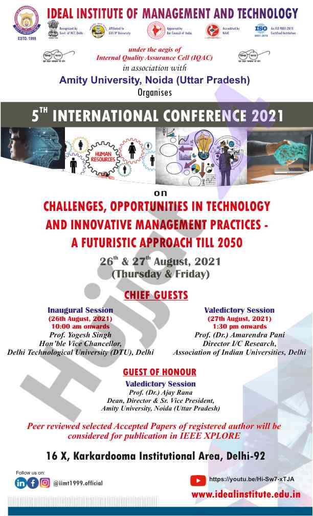 International conference 2021 on technology and management