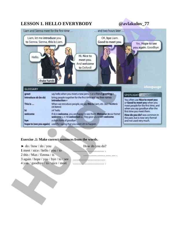 English language sentence construction exercises