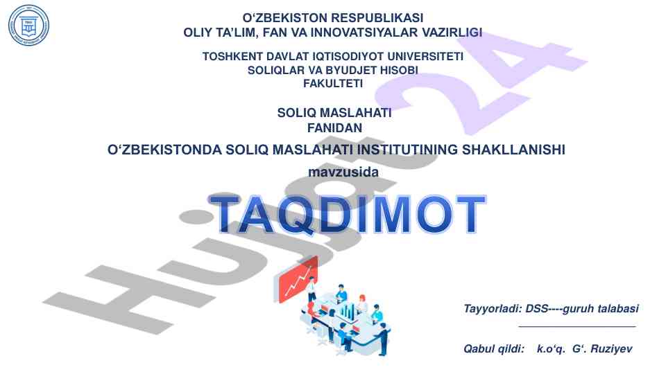 O‘zbekistonda soliq maslahati institutining shakllanishi