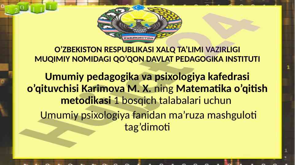 Diqqatning psixologik nazariyalari haqida taqdimot