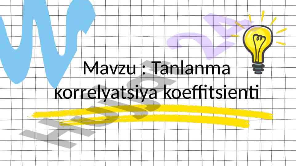 Korrelyatsiya koeffitsienti va tarqalish chizigi