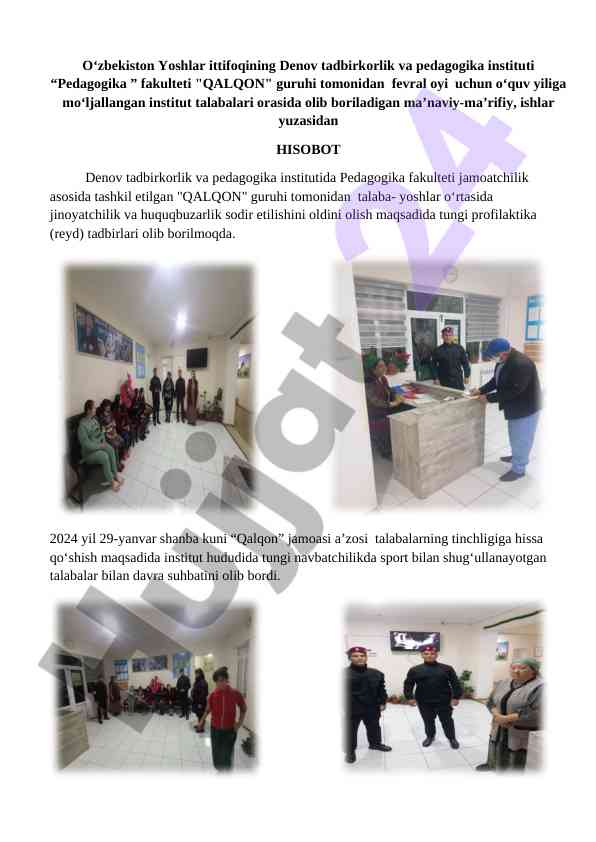 Tadbirlar hisoboti: qalqon guruhining kashfiliklari