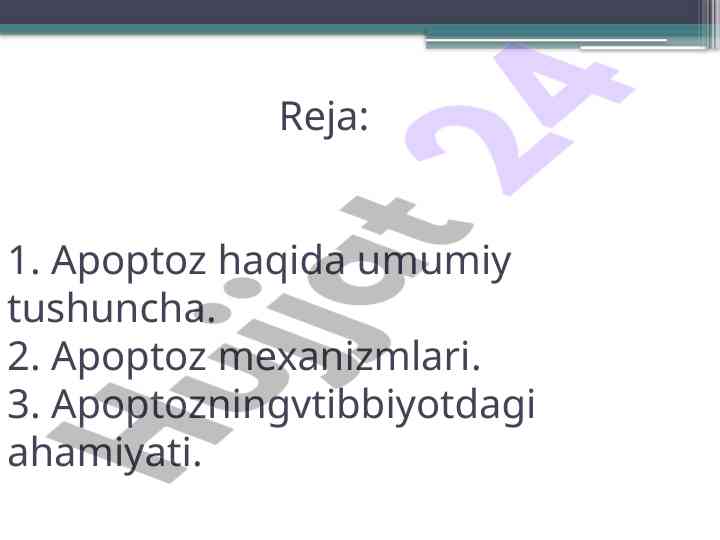 Apoptoz mexanizmlari va tibbiyotdagi ahamiyati