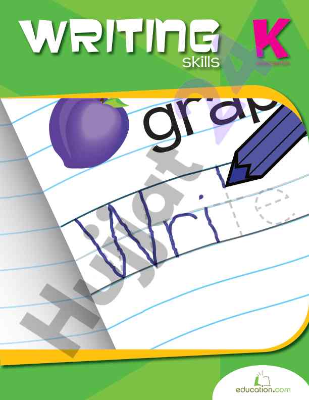 Kindergarten writing skills workbook activities