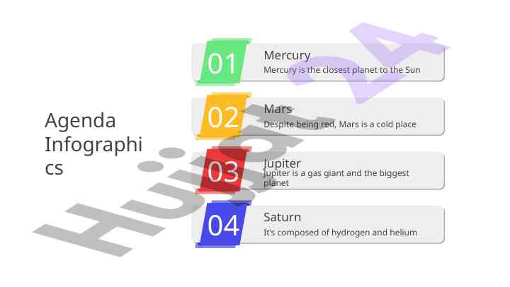 Effective agenda infographics for presentations